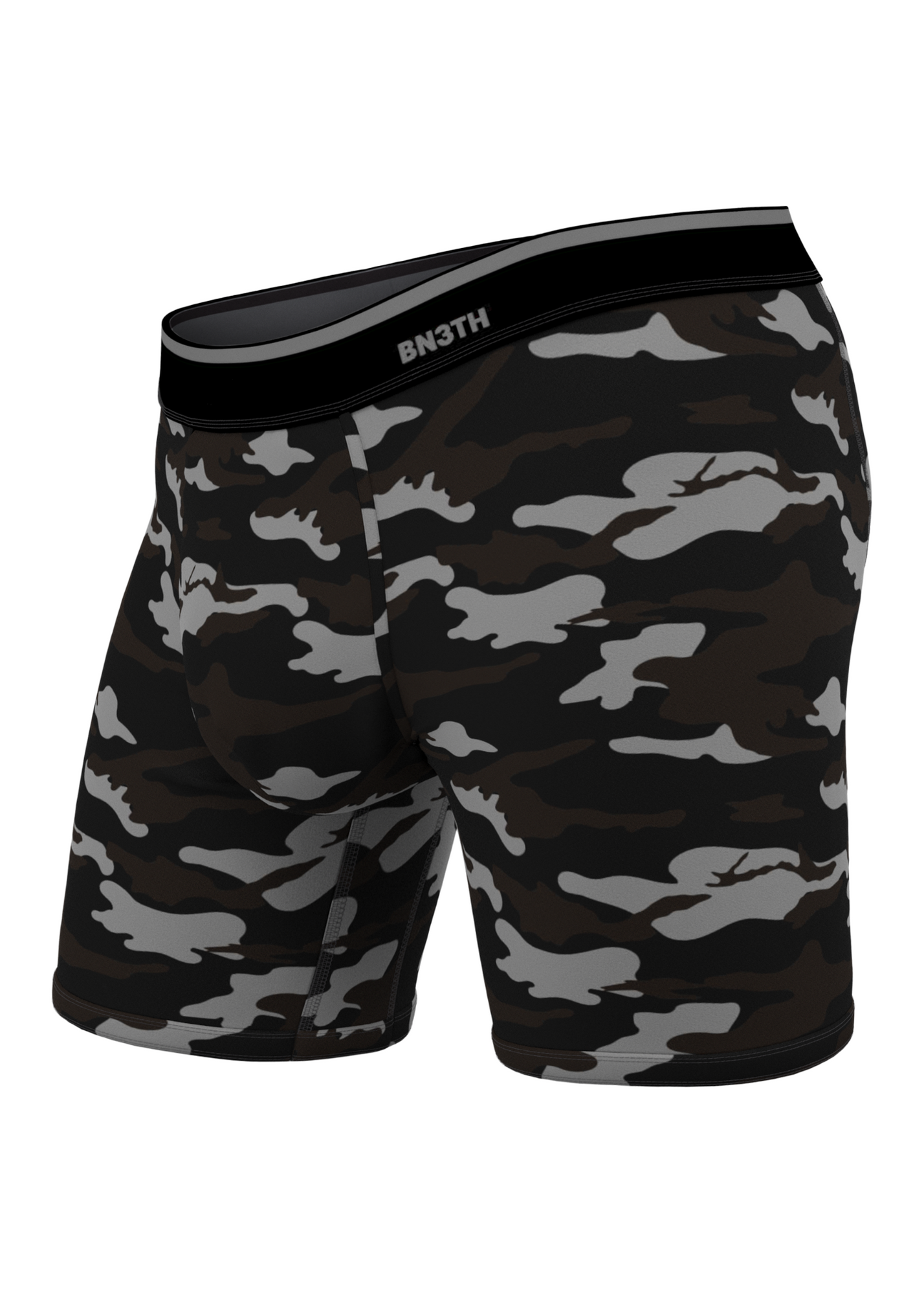 BN3TH Boxer Briefs with Black and Grey Camo Pattern