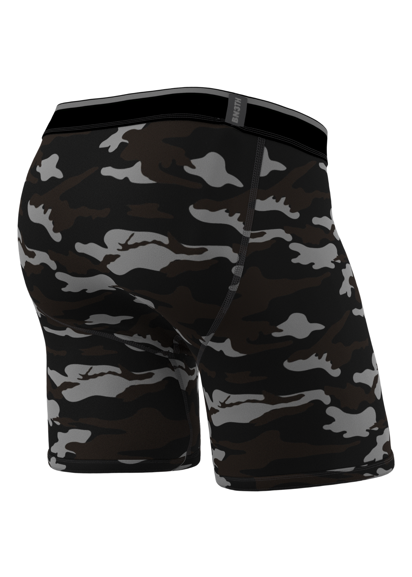 BN3TH Boxer Briefs with Black and Grey Camo Pattern